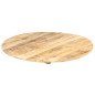 Dessus de table Bois de manguier solide Rond 15 16 mm 70 cm