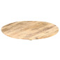 Dessus de table Bois de manguier solide Rond 15 16 mm 70 cm