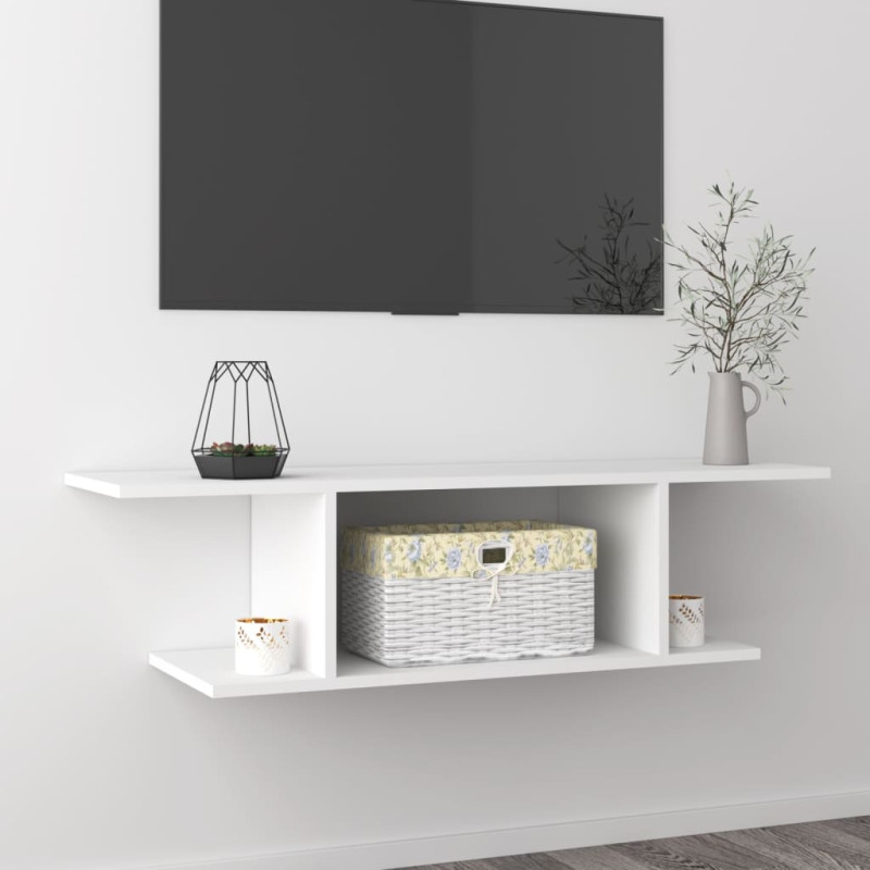 Meuble TV mural Blanc 103x30x26,5 cm