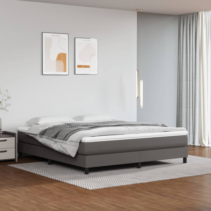 Cadre de lit sans matelas gris 180x200 cm similicuir