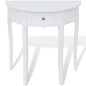 Table console avec tiroir Demi ronde Blanc 