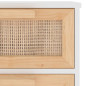 Buffet Blanc 40x30x90 cm Bois de pin massif et rotin naturel