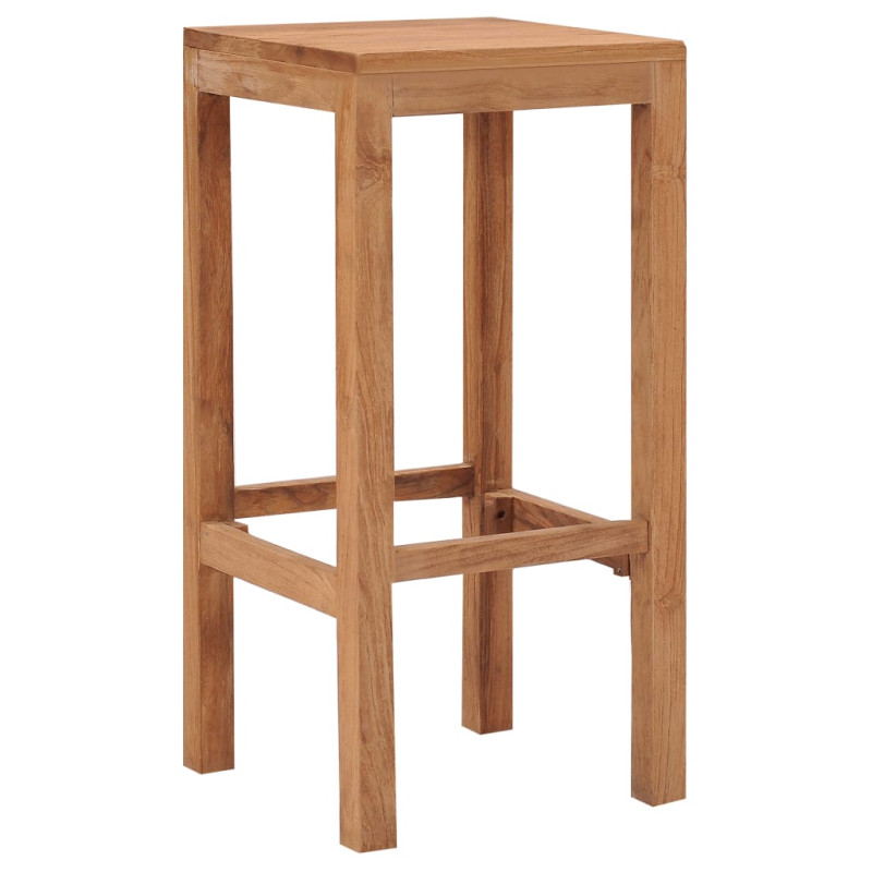 Tabourets de bar lot de 2 bois de teck massif