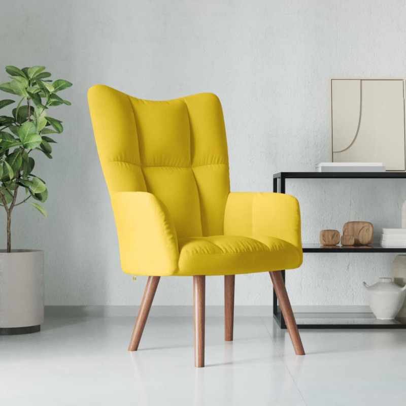 Chaise de relaxation Jaune moutarde Velours