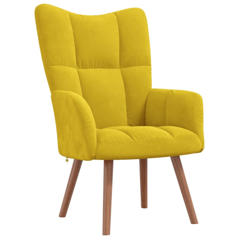 Chaise de relaxation Jaune moutarde Velours