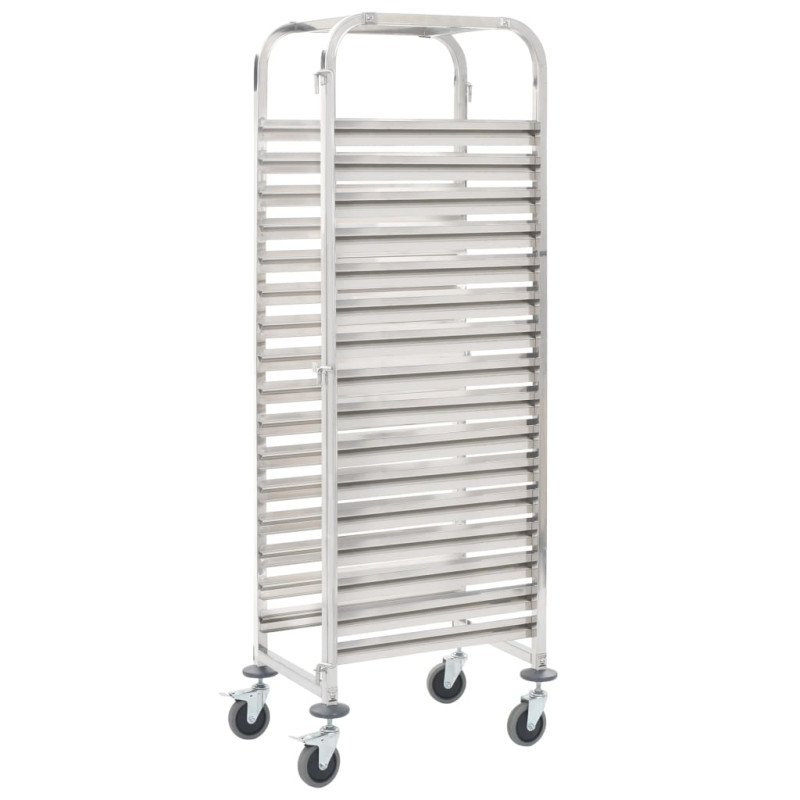 Chariot de cuisine pour 16 plateaux 38x55x163 cm Inox