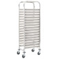 Chariot de cuisine pour 16 plateaux 38x55x163 cm Inox