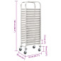 Chariot de cuisine pour 16 plateaux 38x55x163 cm Inox