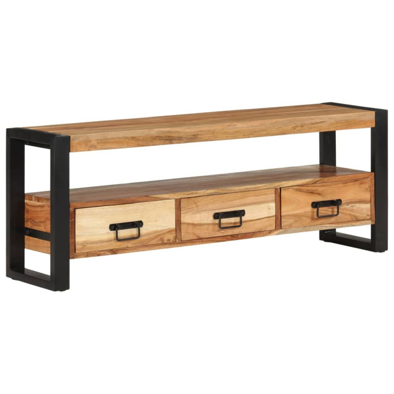 Meuble TV 120x30x45 cm bois d acacia massif