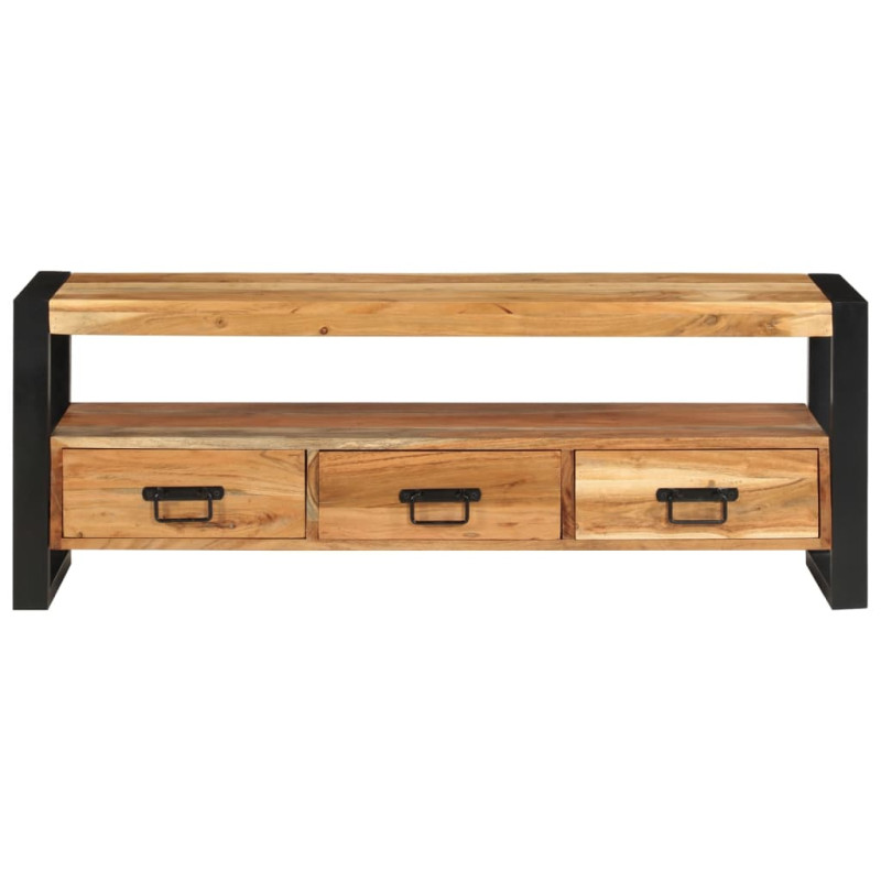 Meuble TV 120x30x45 cm bois d acacia massif