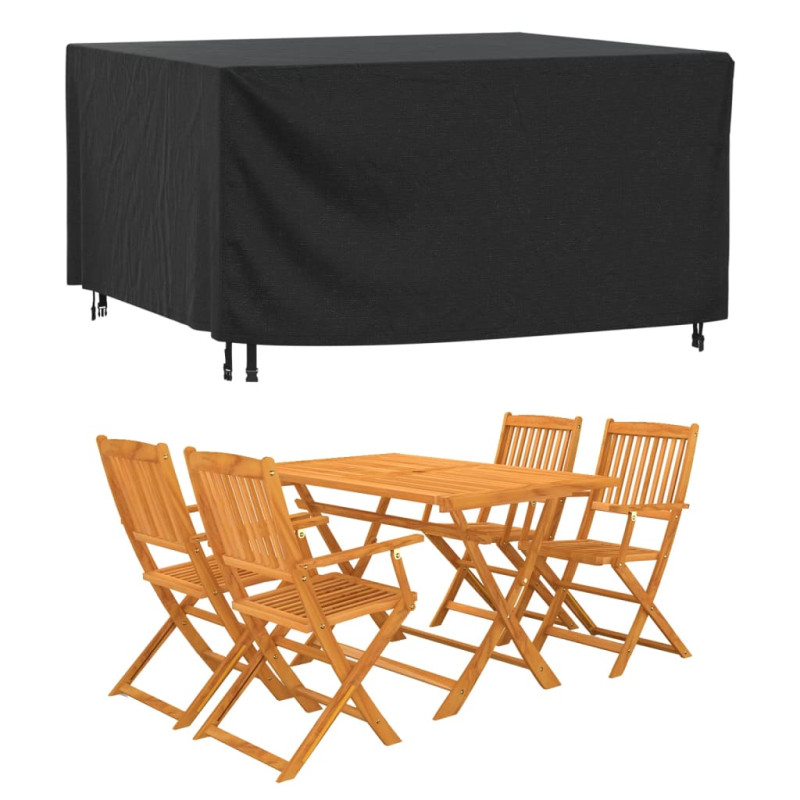 Housse de salon de jardin noir 180x140x90 cm imperméable 420D