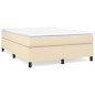 Cadre de lit sans matelas crème 140x190 cm tissu