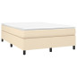 Cadre de lit sans matelas crème 140x190 cm tissu