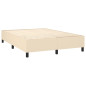 Cadre de lit sans matelas crème 140x190 cm tissu