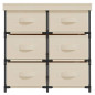 Armoire de rangement avec 6 tiroirs 55x29x55 cm Crème Acier