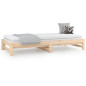 Lit coulissant sans matelas 2x(80x200) cm Bois de pin massif