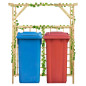 Pergola de jardin pour poubelles doubles Bois de pin imprégné