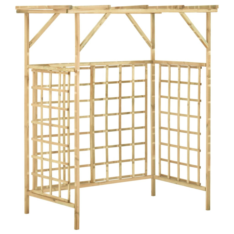 Pergola de jardin pour poubelles doubles Bois de pin imprégné