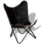 Chaise papillon noir et blanc cuir de vache