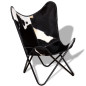 Chaise papillon noir et blanc cuir de vache