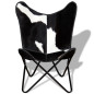 Chaise papillon noir et blanc cuir de vache