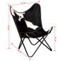 Chaise papillon noir et blanc cuir de vache