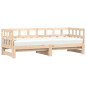 Lit de jour et lit gigogne sans matelas 90x190 cm bois massif