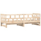 Lit de jour et lit gigogne sans matelas 90x190 cm bois massif