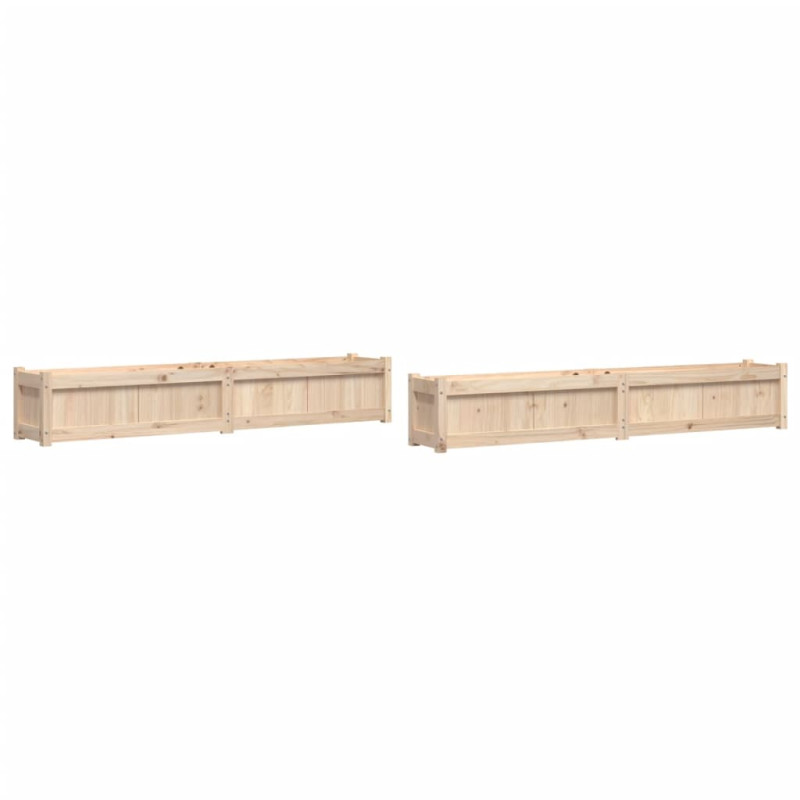 Jardinières 2 pcs bois de pin massif