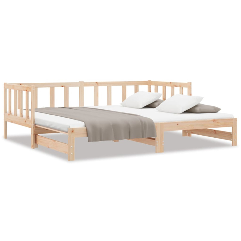 Lit de jour et lit gigogne sans matelas 90x200 cm bois massif