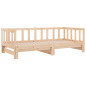 Lit de jour et lit gigogne sans matelas 90x200 cm bois massif