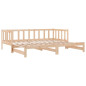 Lit de jour et lit gigogne sans matelas 90x200 cm bois massif