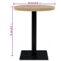 Table de bistro MDF et acier Rond 60 x 75 cm Couleur de chêne 