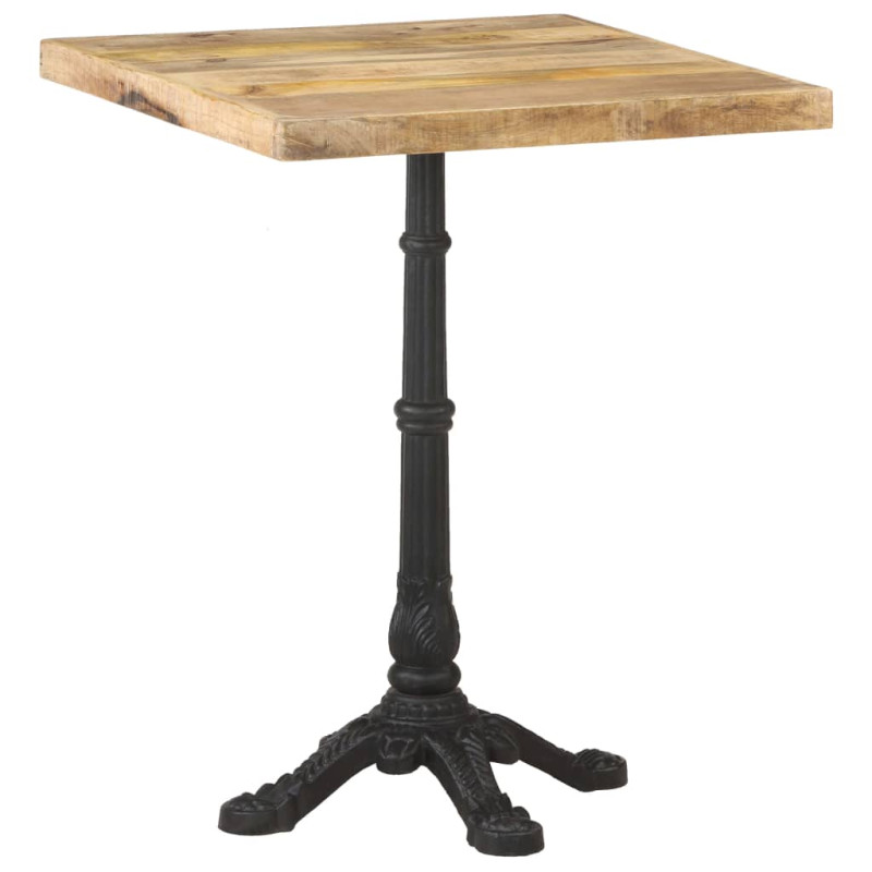 Table de bistro 60x60x77 cm Bois de manguier brut 