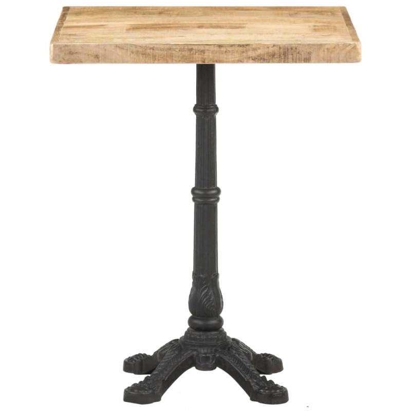 Table de bistro 60x60x77 cm Bois de manguier brut 