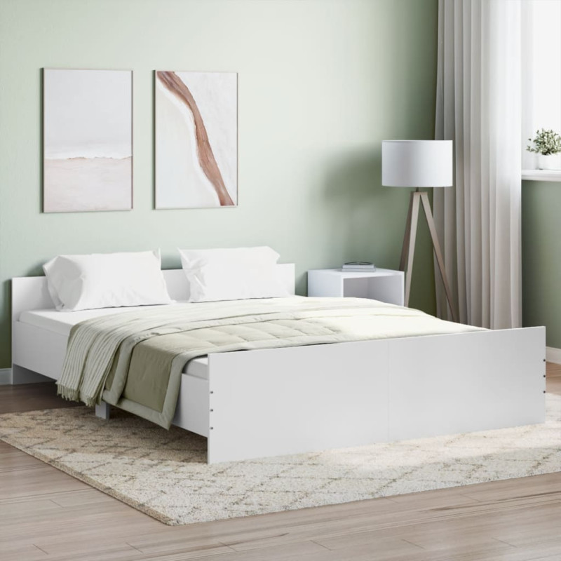 Cadre de lit sans matelas blanc 160x200 cm