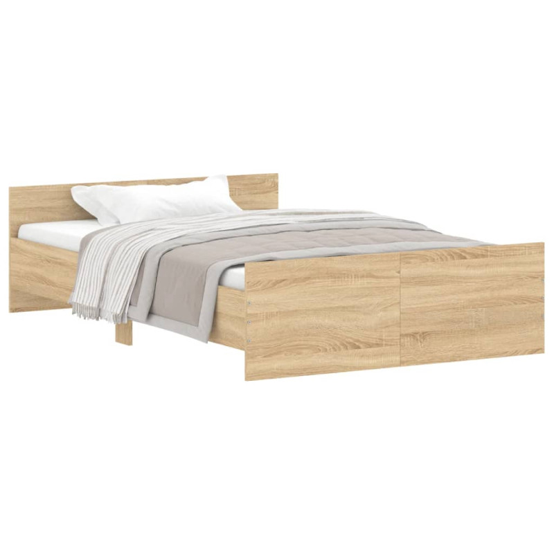 Cadre de lit sans matelas chêne sonoma 120x190 cm