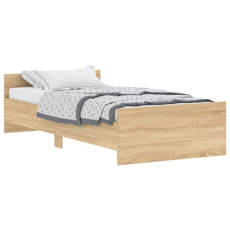 Cadre de lit sans matelas chêne sonoma 90x190 cm