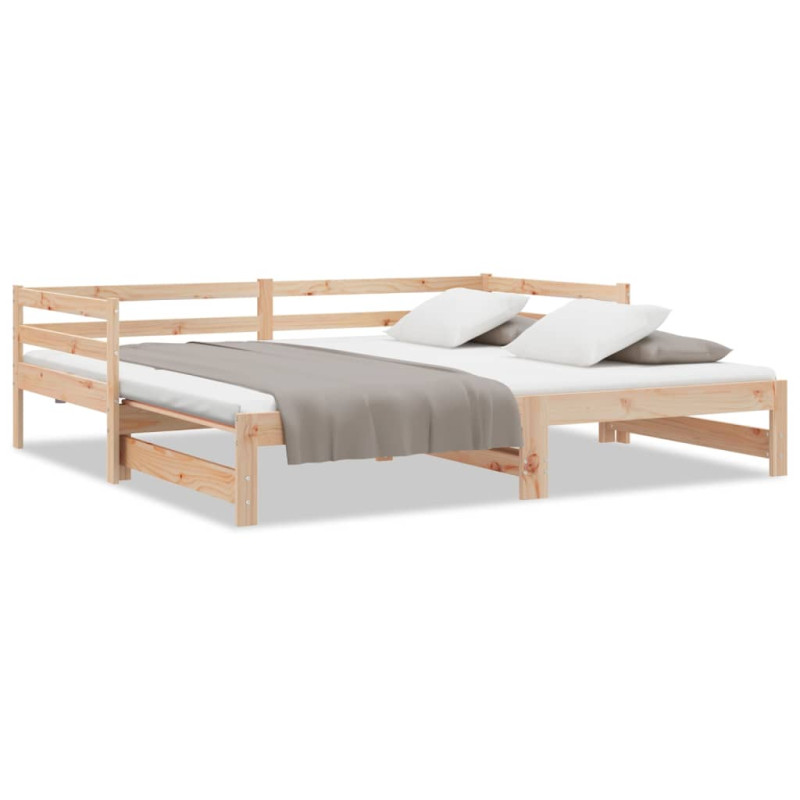 Lit de jour et lit gigogne sans matelas 90x190 cm bois massif