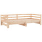 Lit de jour et lit gigogne sans matelas 90x190 cm bois massif