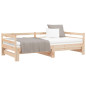 Lit de jour et lit gigogne sans matelas 90x190 cm bois massif