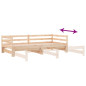 Lit de jour et lit gigogne sans matelas 90x190 cm bois massif