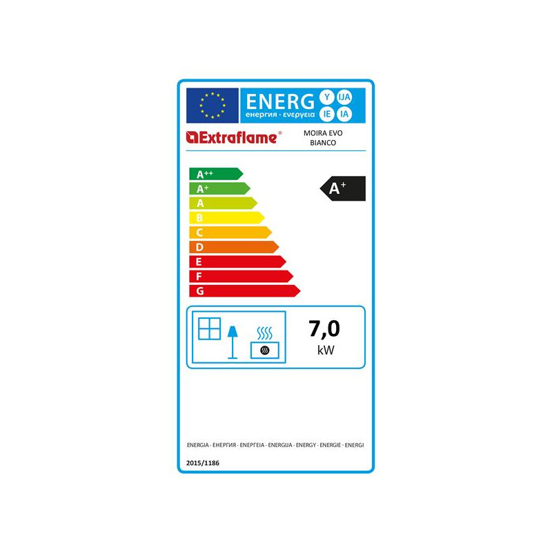 1282312-POELE A GRANULES ETANCHE-6,5KW-A+-FLAMME VERTE 7*-CSTB-FOYER FO NORDICA EXTRAFLAME - MOIRAEVOBLANC