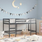 Lit mezzanine d enfants sans matelas avec échelle noir 90x190cm