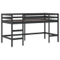 Lit mezzanine d enfants sans matelas avec échelle noir 90x190cm