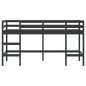 Lit mezzanine d enfants sans matelas avec échelle noir 90x190cm