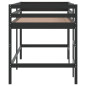 Lit mezzanine d enfants sans matelas avec échelle noir 90x190cm