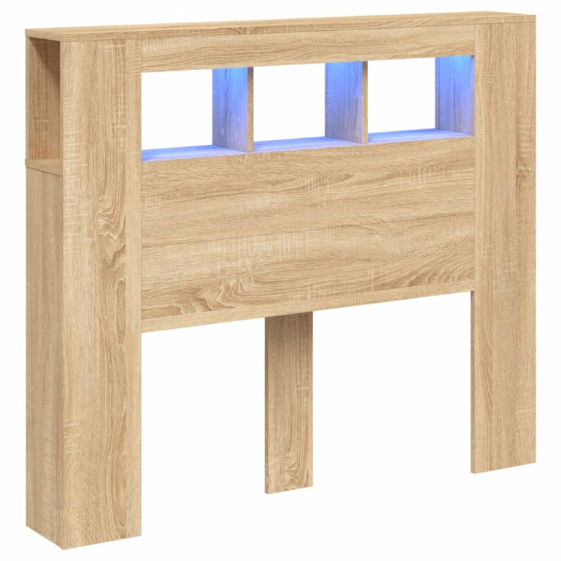 Tête de lit à LED chêne sonoma 120x18,5x103,5cm bois ingénierie