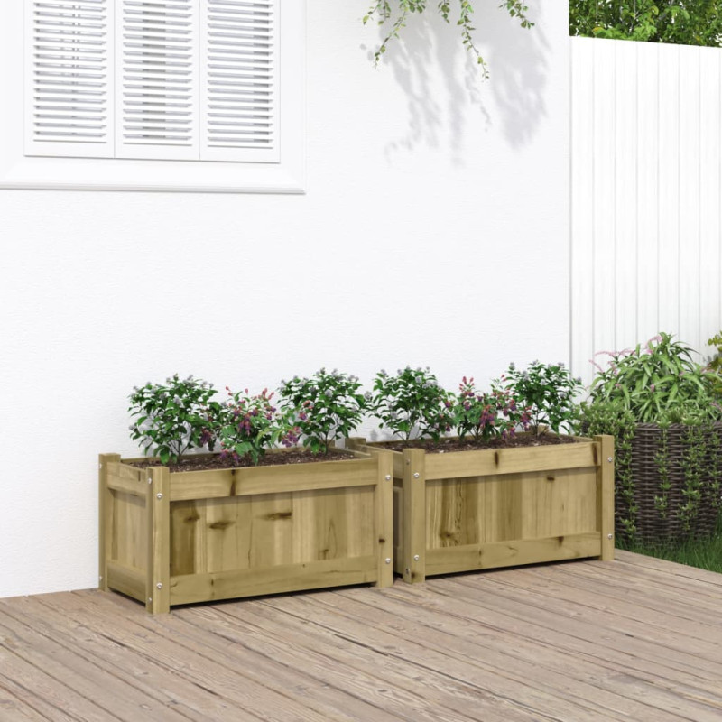 Jardinières 2 pcs bois de pin imprégné