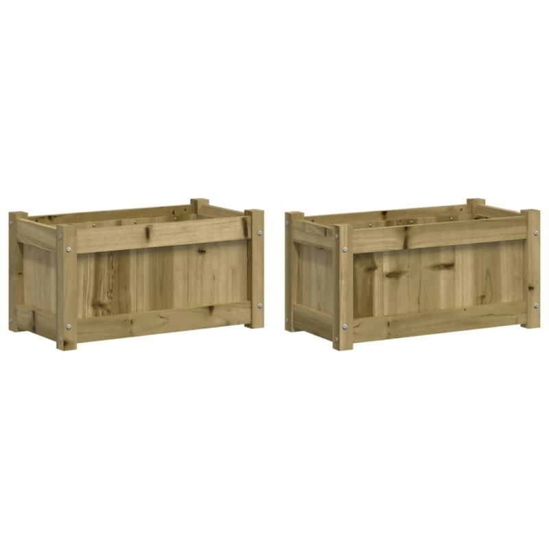 Jardinières 2 pcs bois de pin imprégné